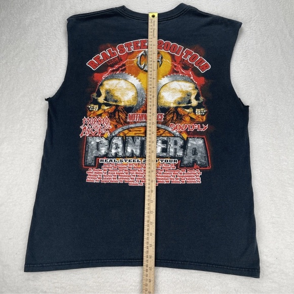 Vintage Pantera Tour T Shirt Men’s Size Large  2001 Real Steel Tour Sleeveless - Picture 10 of 11